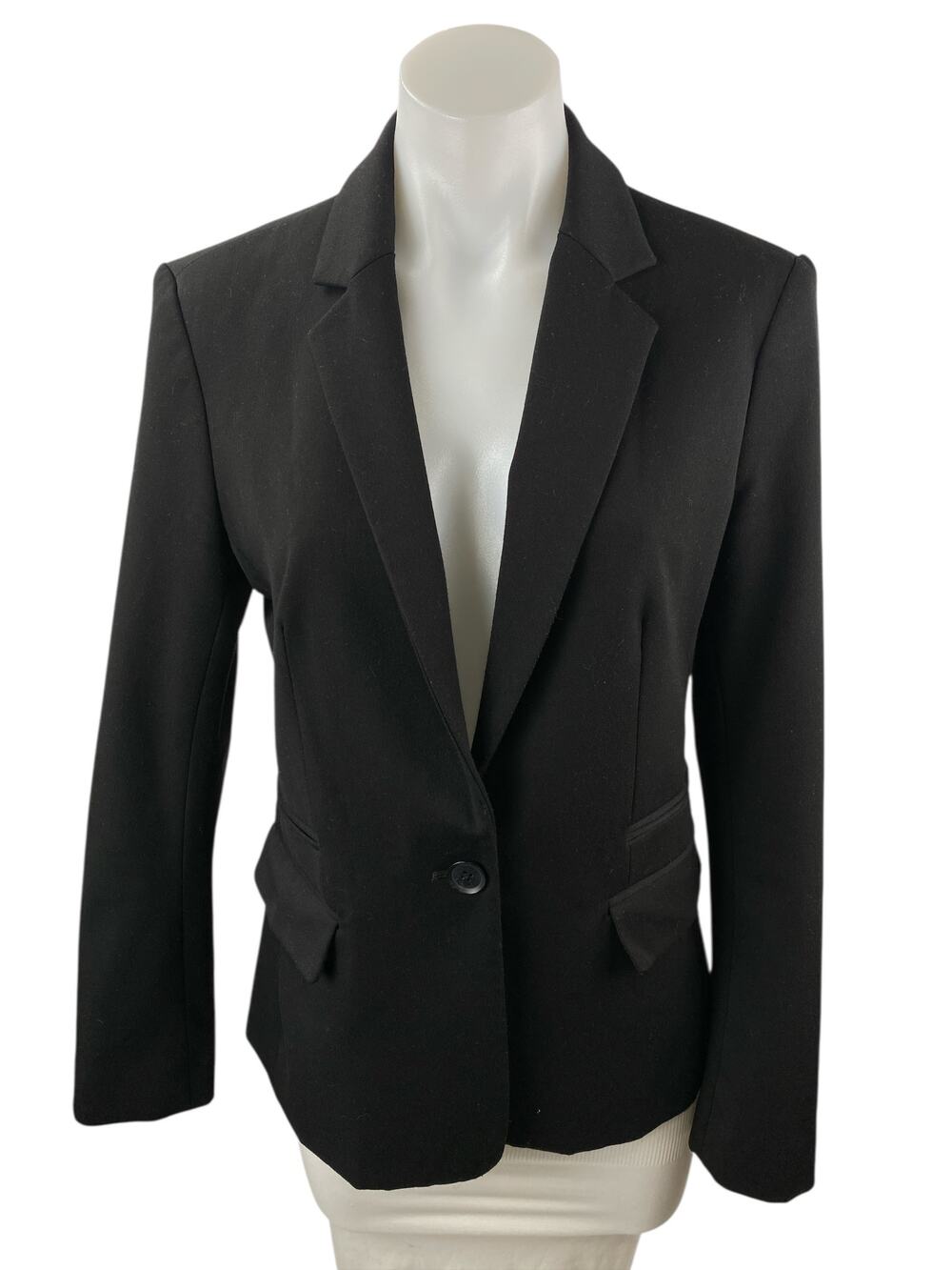 Express Black Notched Collar Long Sleeve Cardigan Suit Blazer Coat Jacket Size 8